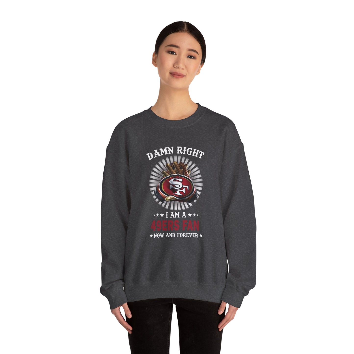 Customizable 49ers Fan Crewneck Sweatshirt | Football Team Logo Pullover