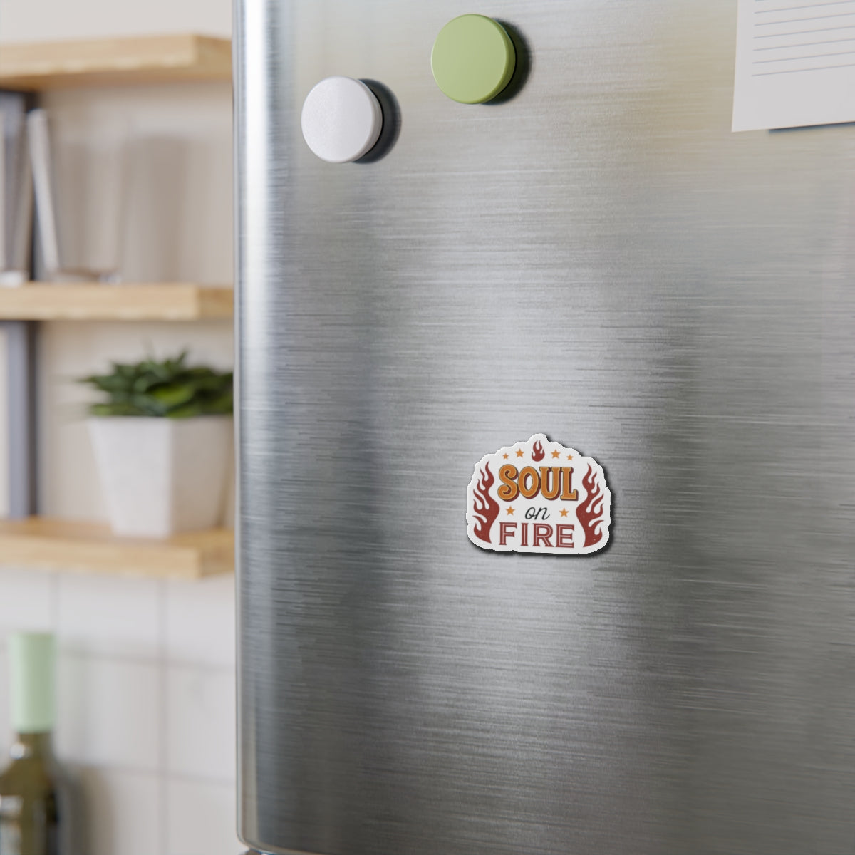 Soul on Fire Die-Cut Magnet — Inspirational Flame Fridge Magnet