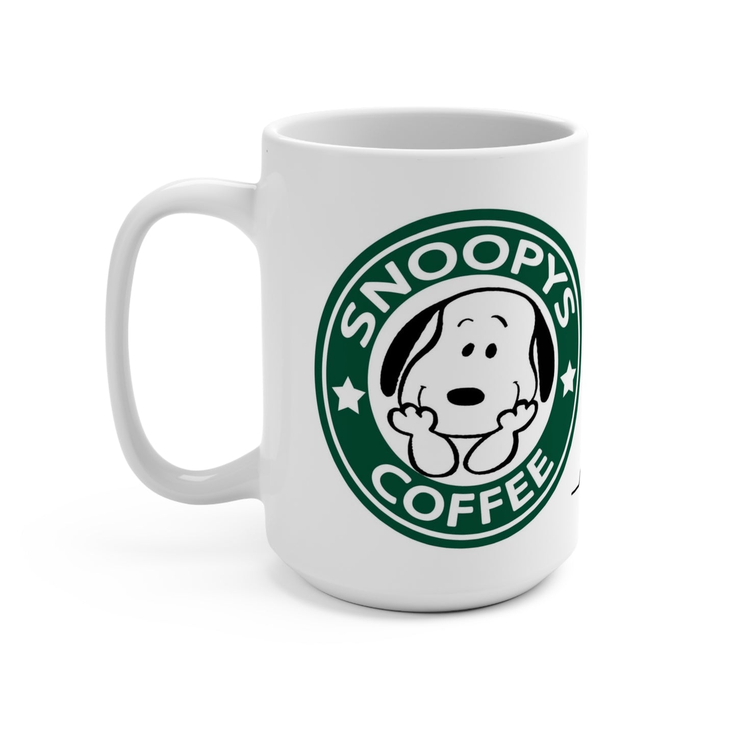 Coffee heartbeat mug | cartoon dog sipping coffee logo