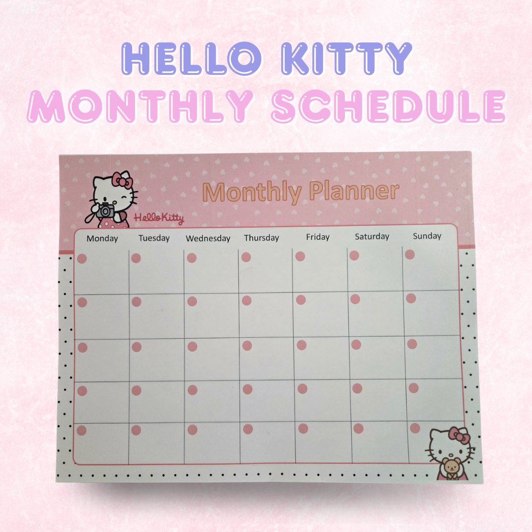 Hello Kitty Inspired Weekly/Monthly Planner pad | Personalizable/ Customizable
