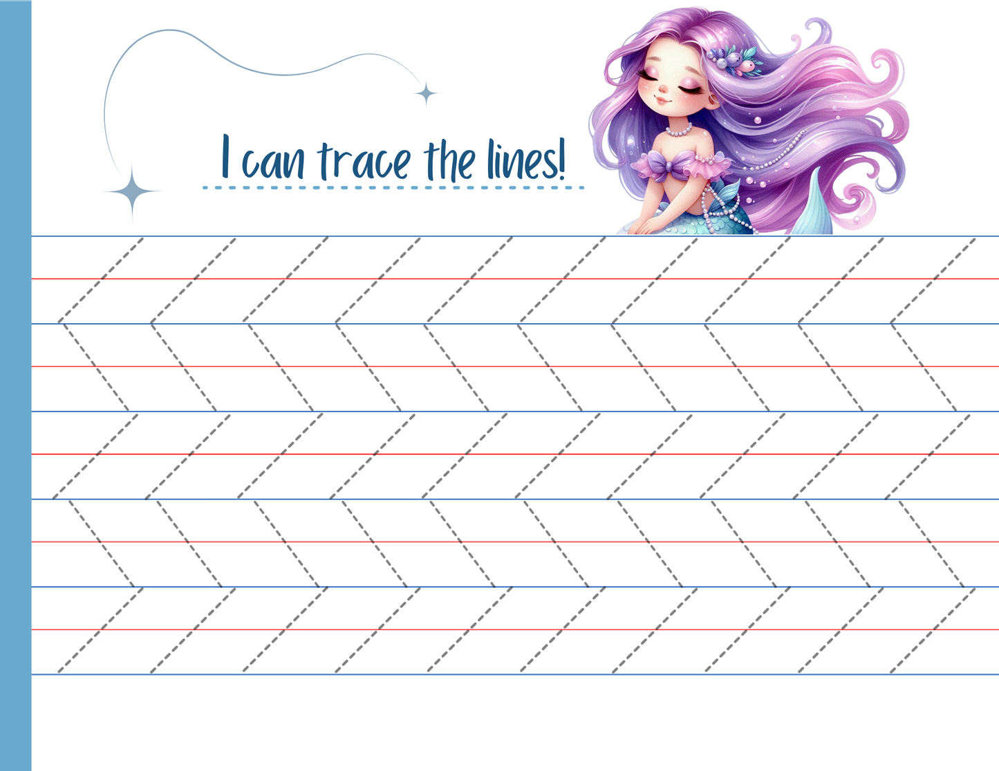 Line Tracing Pad - Mermaid Theme | Digital Download