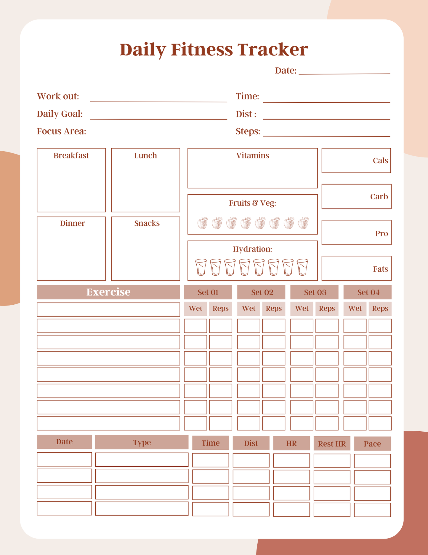 Fitness Planner Bundle | Digital Download