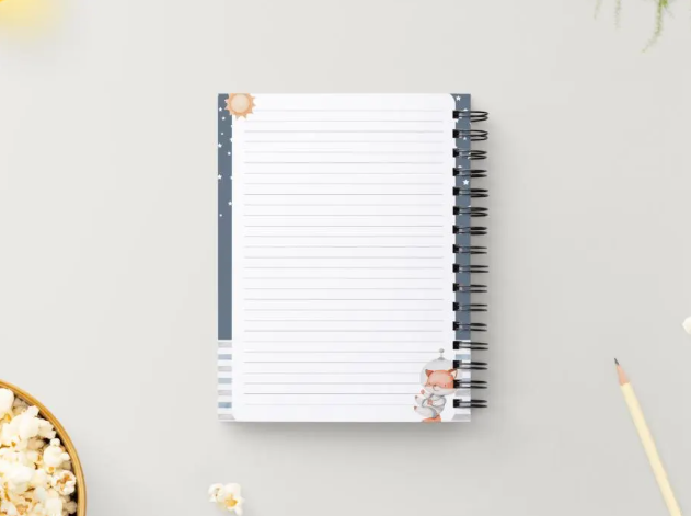Cartoon Astronaut Fox Notebook