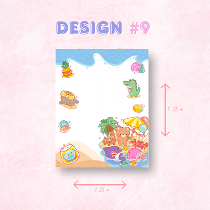 Kawaii Sticky Notepads | 50 Sheets (4.25 in x 5.25 in)