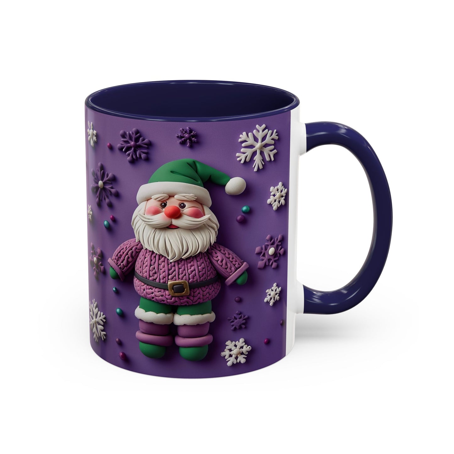Purple Santa Snowflake Mug | Accent Coffee Mug