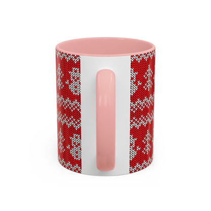 Snowman Knit Pattern Accent Mug | Christmas Holiday Coffee Cup