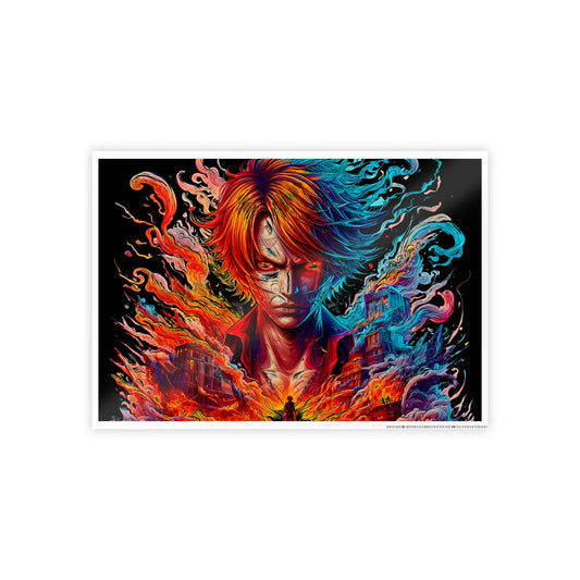 Fiery Anime Warrior Poster | Gloss Poster