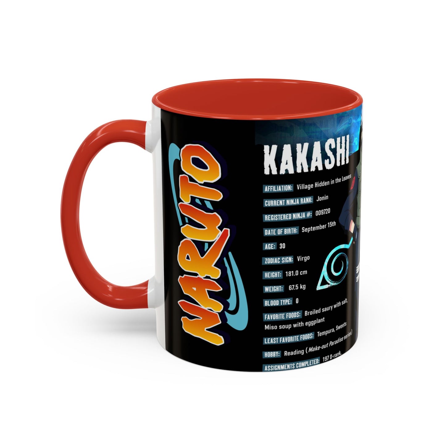 Naruto Kakashi Accent Coffee Mug  Anime Character Collage 11/15oz