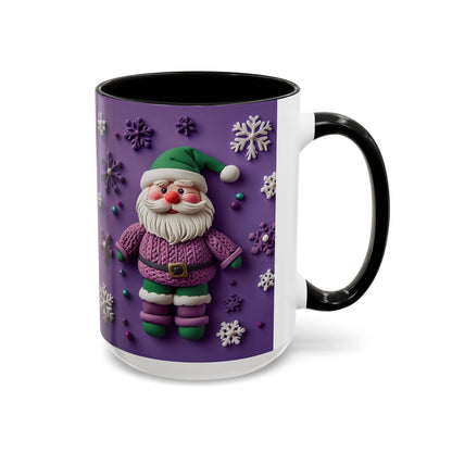 Purple Santa Snowflake Mug | Accent Coffee Mug