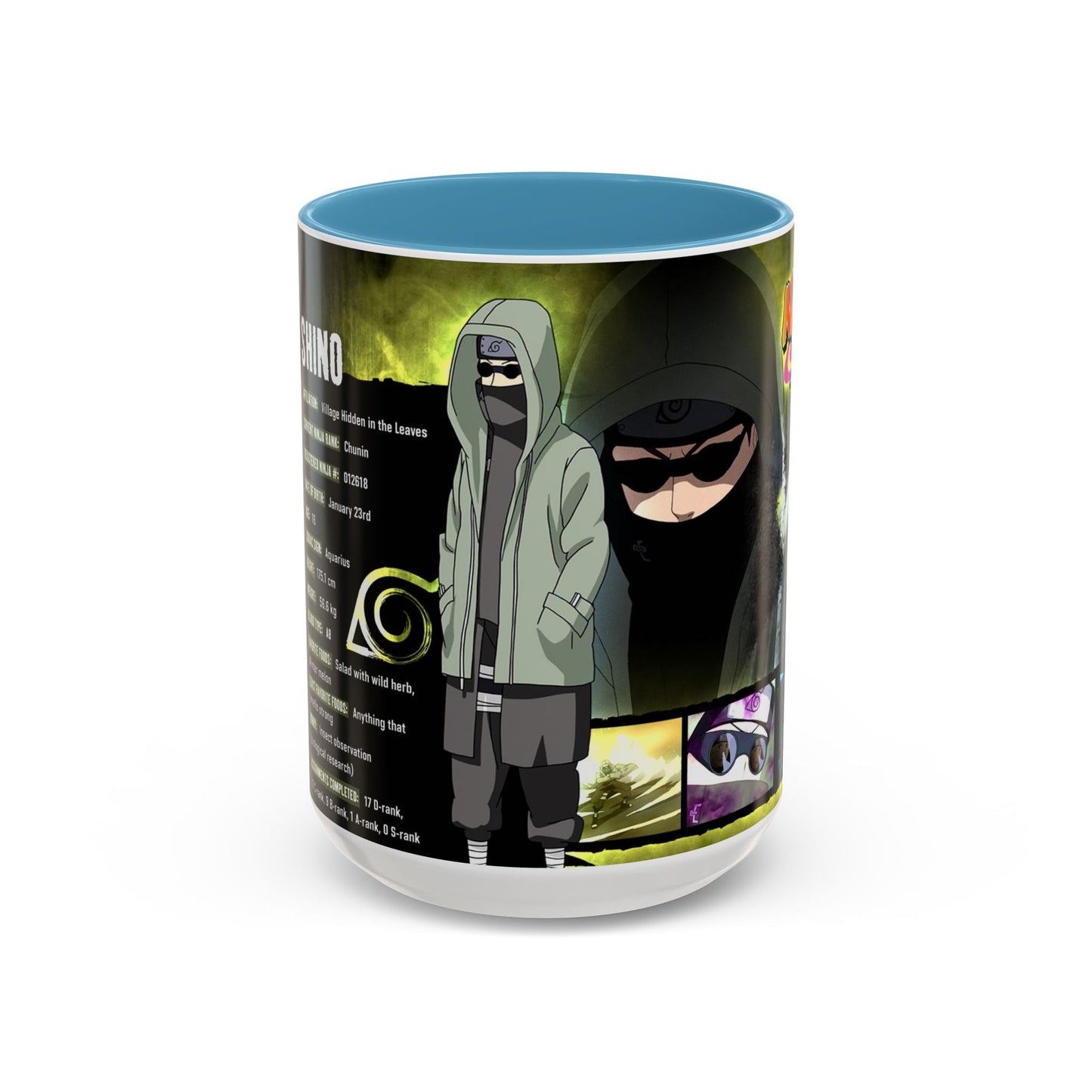 Naruto Shippuden Shino Aburame Accent Coffee Mug | Anime Character Fan Gift (11/15oz)