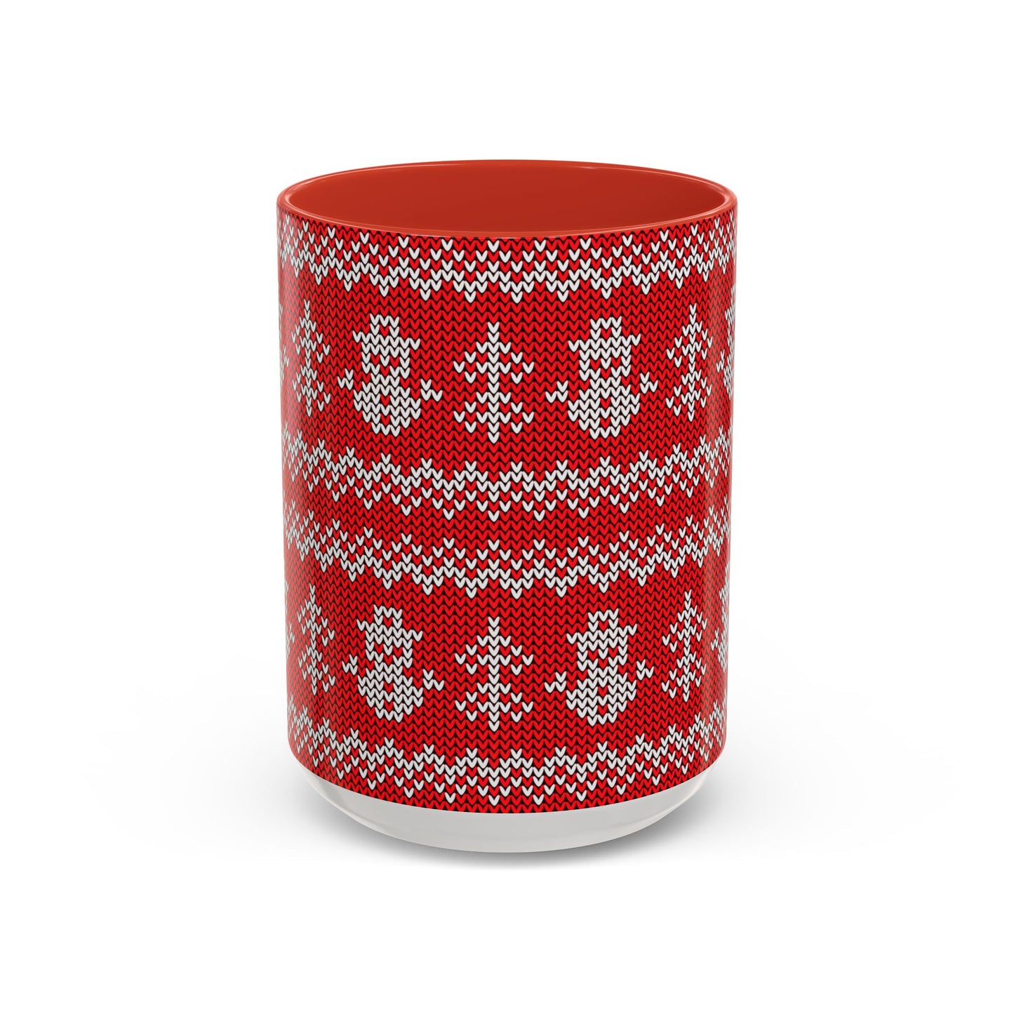 Snowman Knit Pattern Accent Mug | Christmas Holiday Coffee Cup