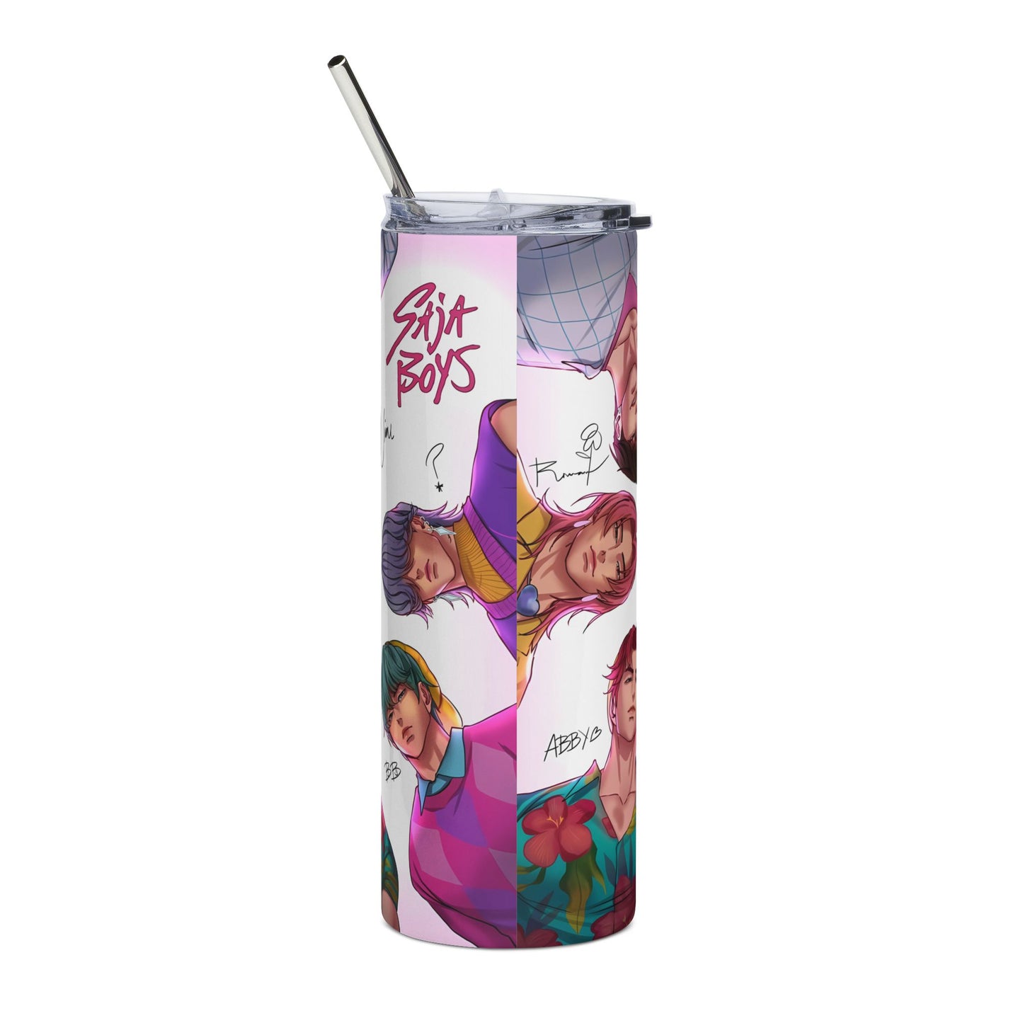Stylized Character Collage Tumbler | 20oz Stainless Steel