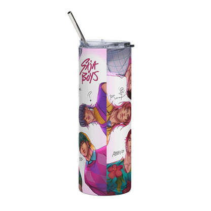Stylized Character Collage Tumbler | 20oz Stainless Steel