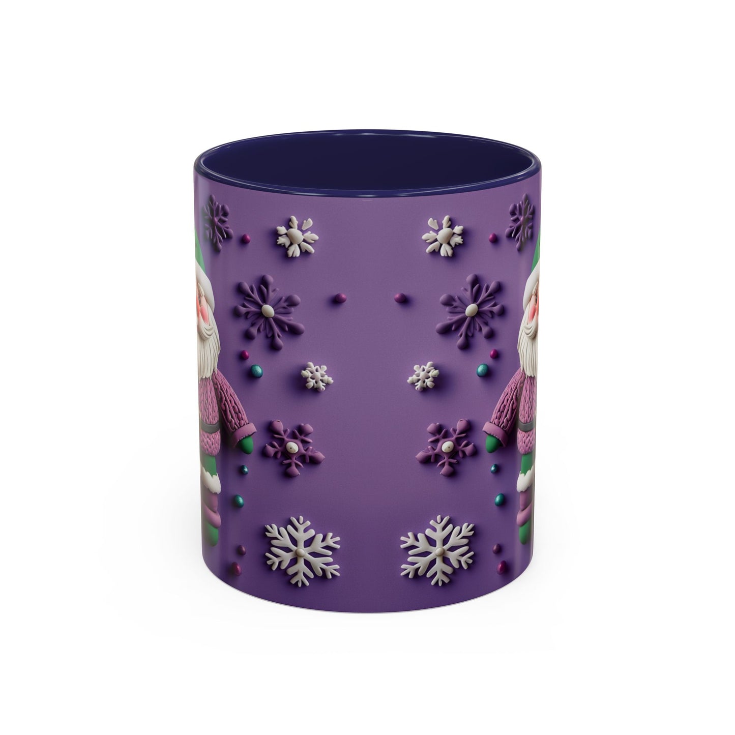 Purple Santa Snowflake Mug | Accent Coffee Mug