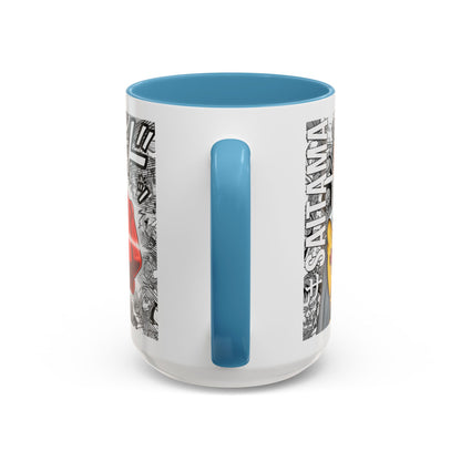 Anime Fist Coffee Mug  Dynamic Manga Collage Accent Mug (11/15 oz)