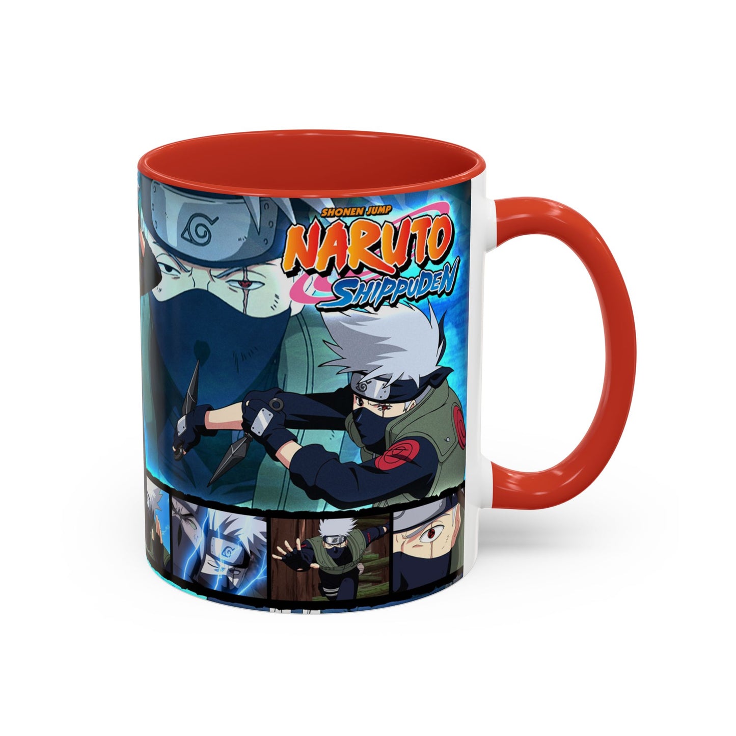 Naruto Kakashi Accent Coffee Mug  Anime Character Collage 11/15oz