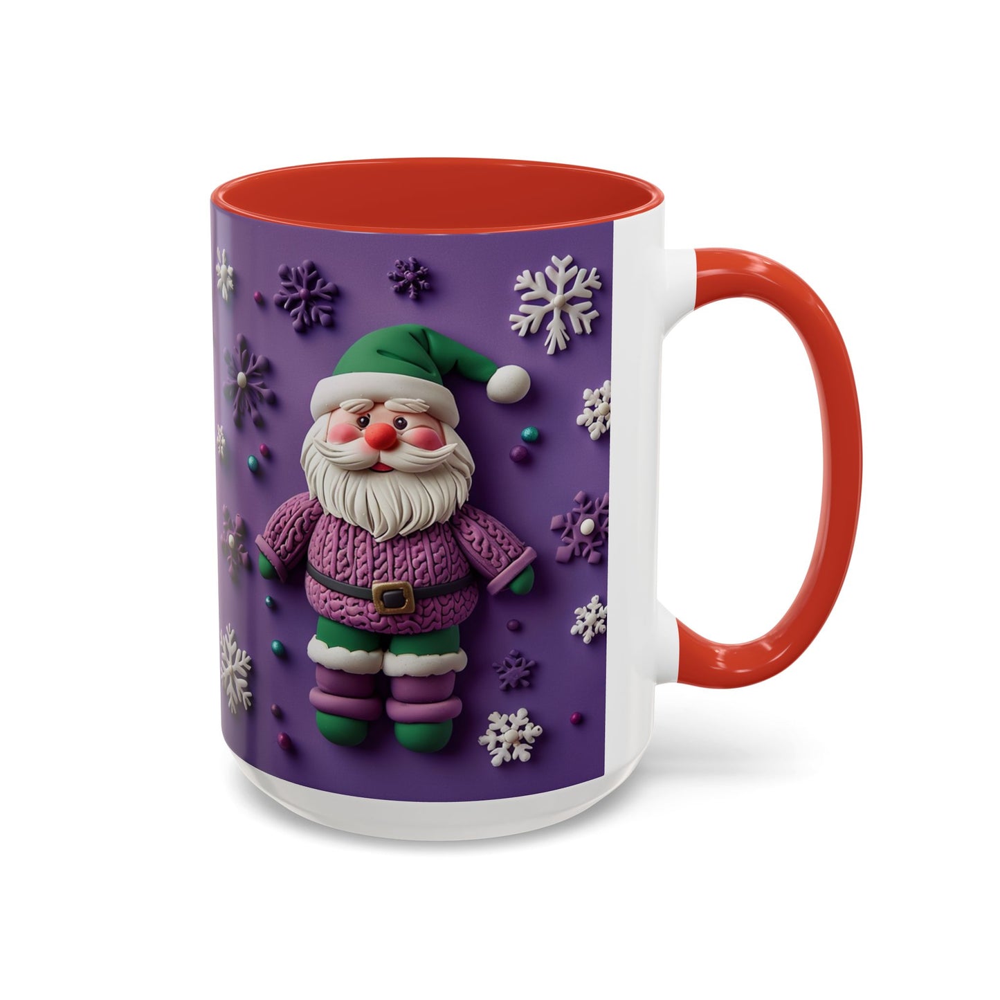 Purple Santa Snowflake Mug | Accent Coffee Mug