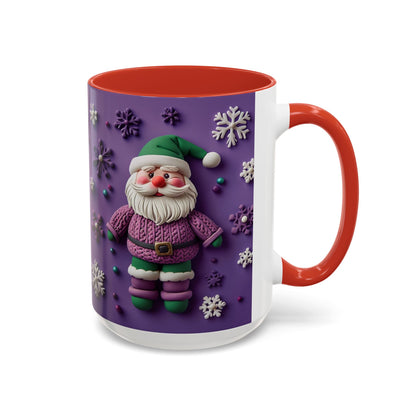 Purple Santa Snowflake Mug | Accent Coffee Mug