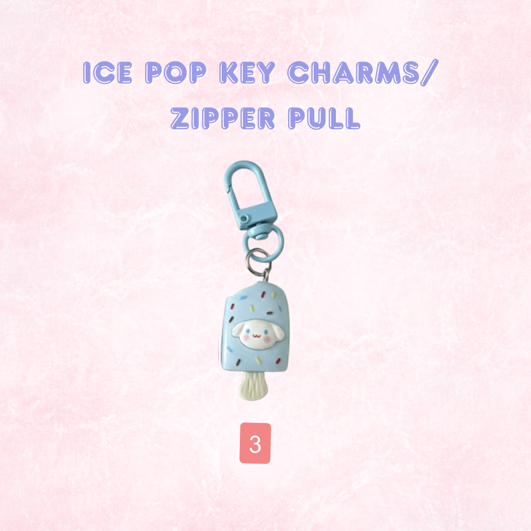 Kawaii Ice Pop Key Charms/ Zipper Pulls