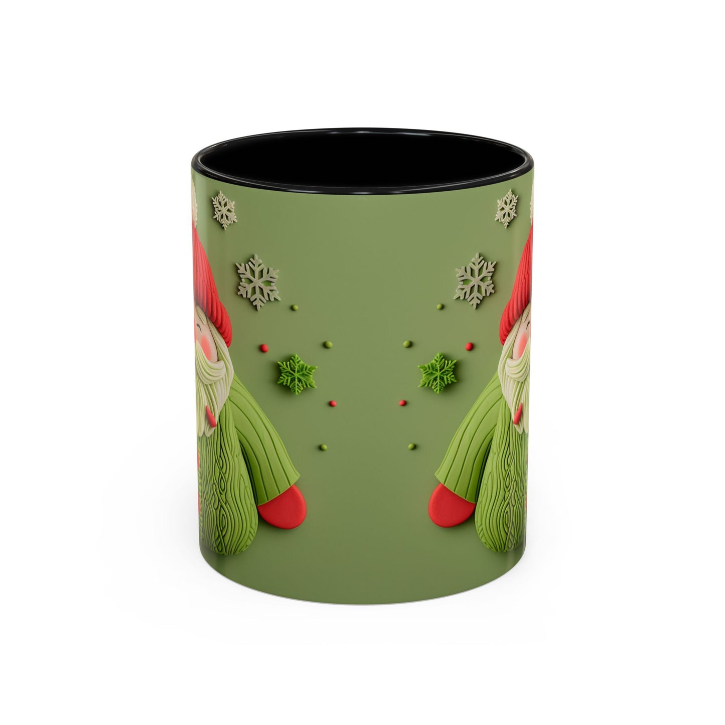 Green Knit Santa Mug | Accent Coffee Mug