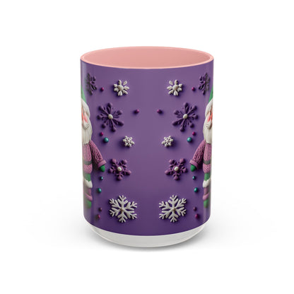 Purple Santa Snowflake Mug | Accent Coffee Mug