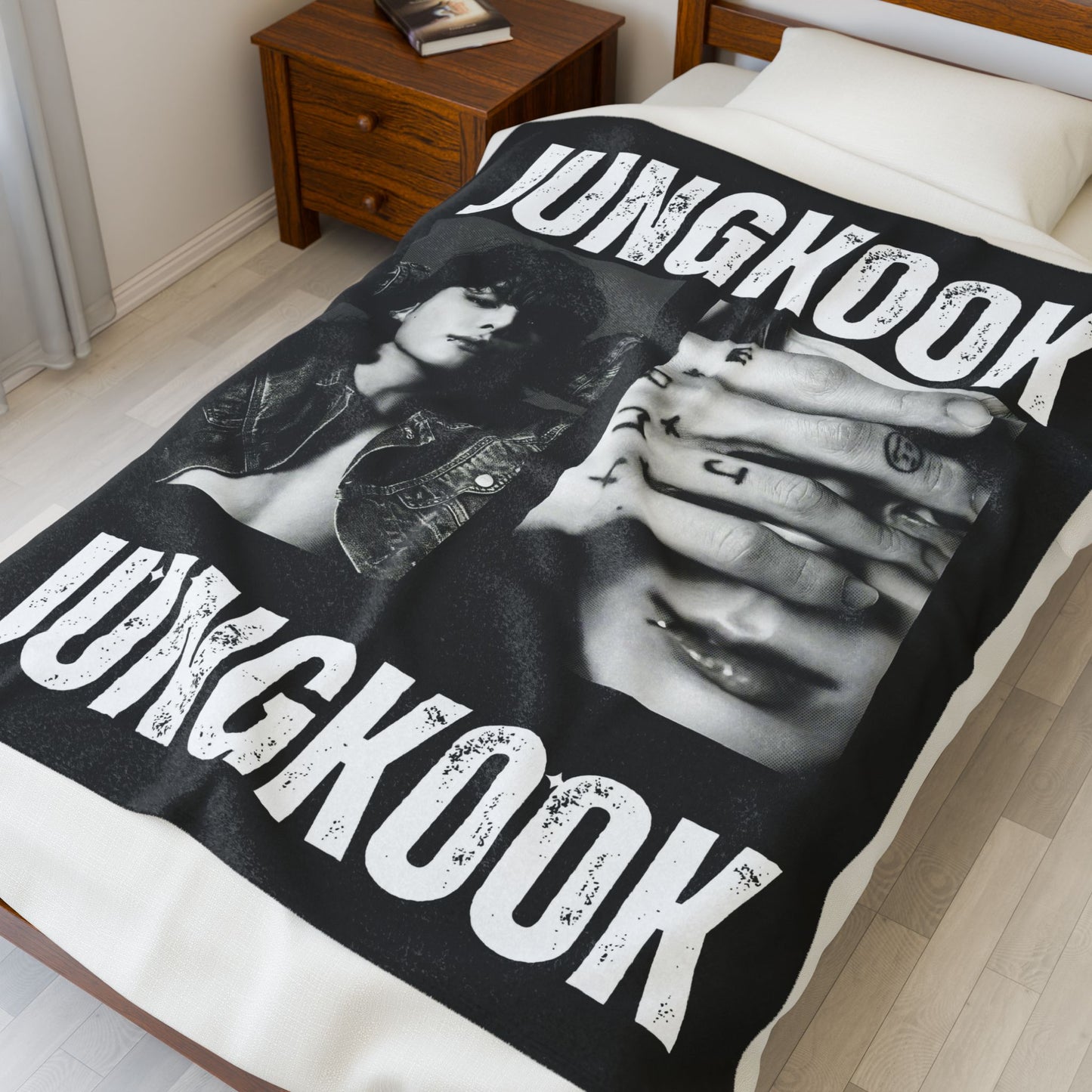 Jungkook Velveteen Plush Blanket | BTS Blanket