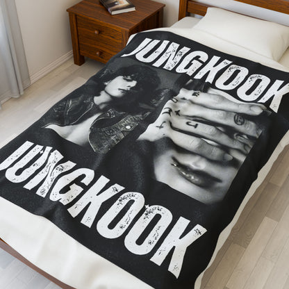 Jungkook Velveteen Plush Blanket | BTS Blanket