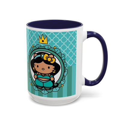 Princess Girl Cartoon Teal Accent Coffee Mug | 11oz 15oz