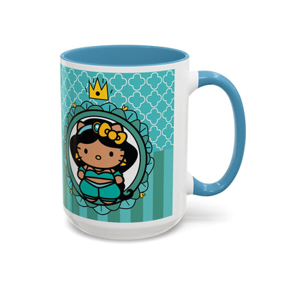 Princess Girl Cartoon Teal Accent Coffee Mug | 11oz 15oz