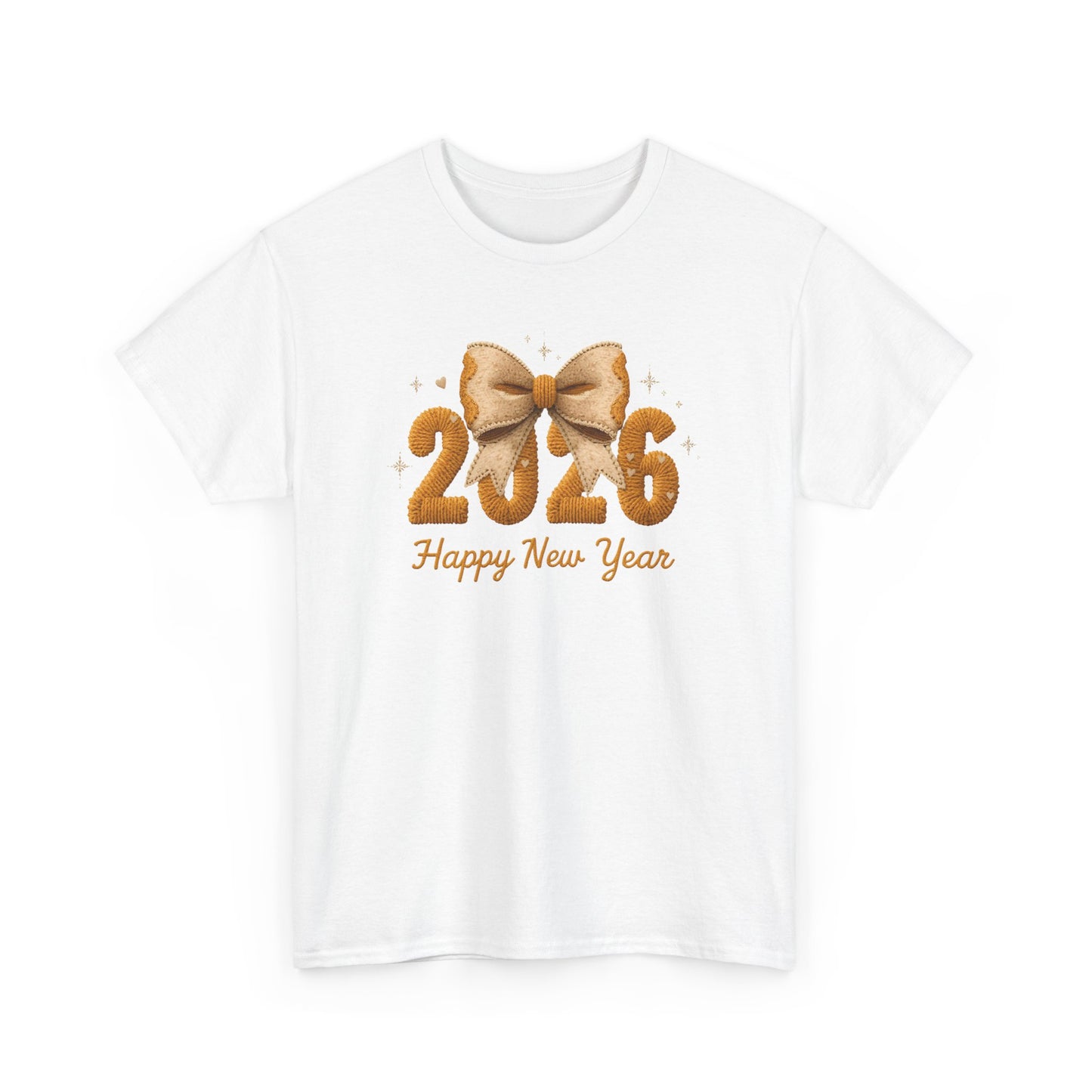 T-Shirt 2026 Happy New Year Gold Bow Celebration Tee