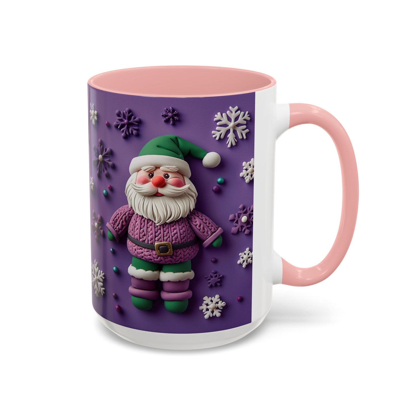 Purple Santa Snowflake Mug | Accent Coffee Mug