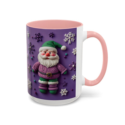 Purple Santa Snowflake Mug | Accent Coffee Mug