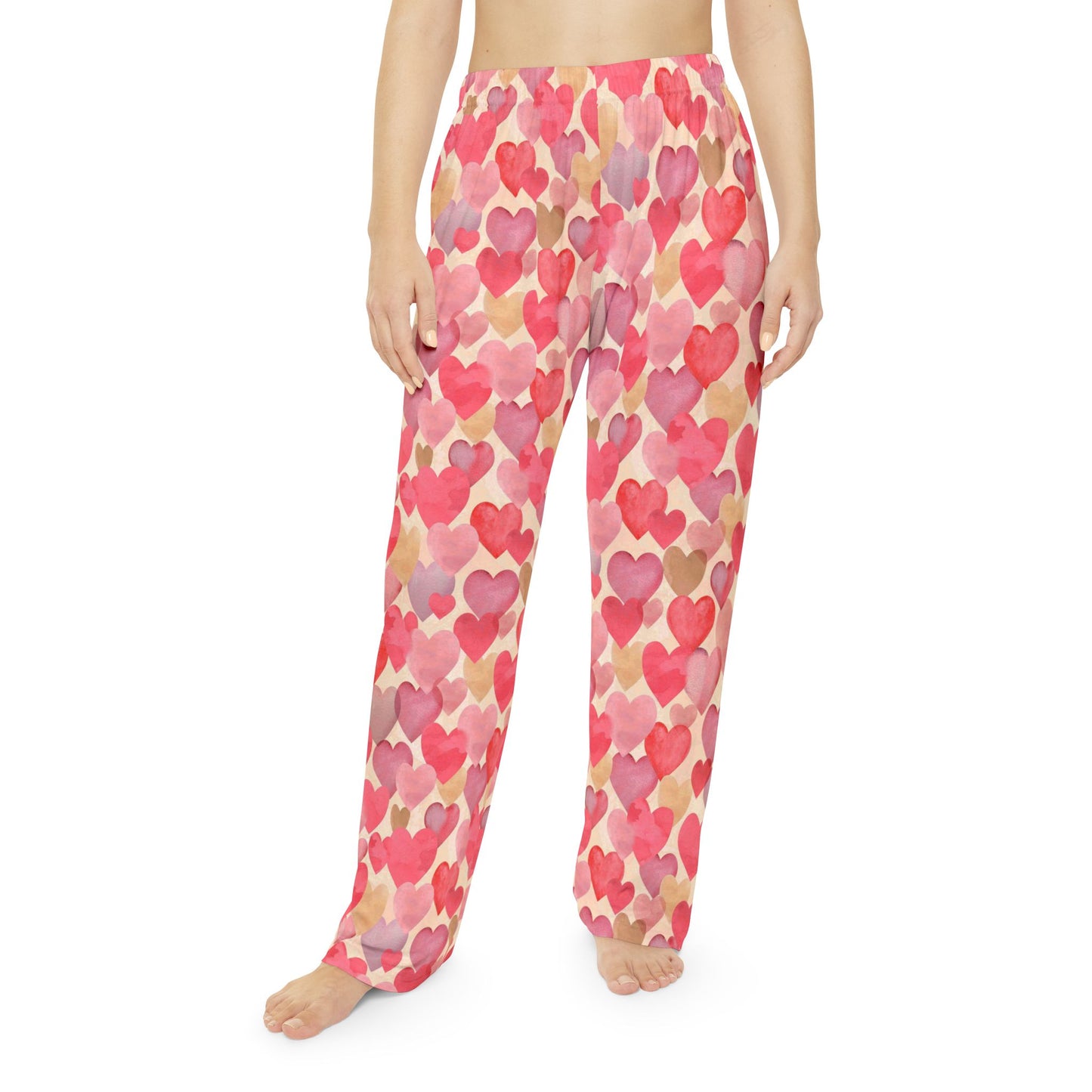 Heart Print Pajama Pants — Women's Valentine's Lounge Sleepwear