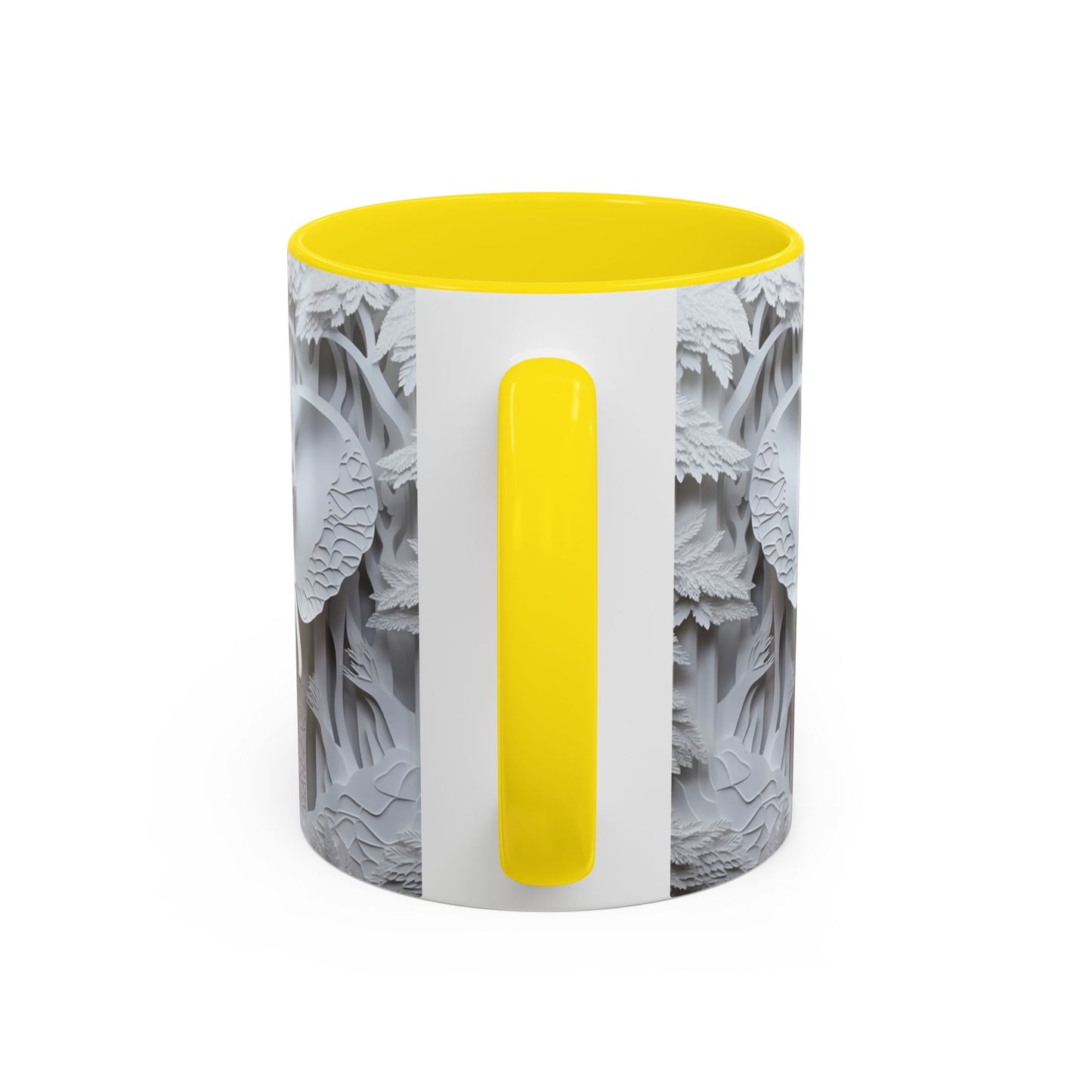 Elephant Relief Accent Coffee Mug — Grey Carved Jungle Design (11/15oz)