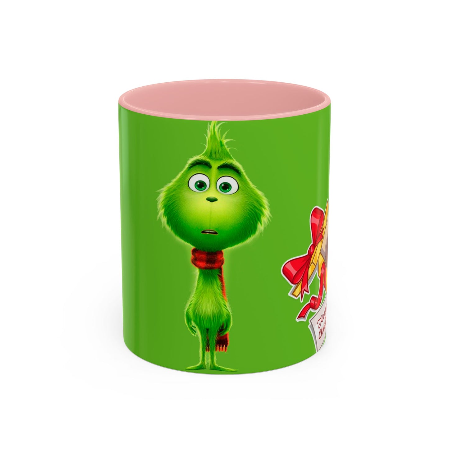 Grinch Character with Poop Present Mug | Accent Coffee Mug