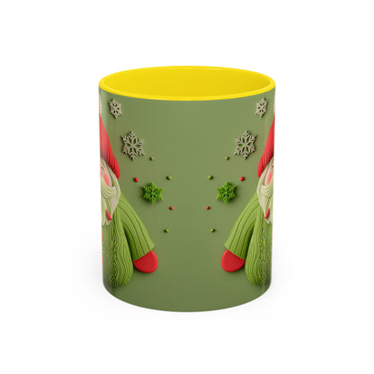 Green Knit Santa Mug | Accent Coffee Mug