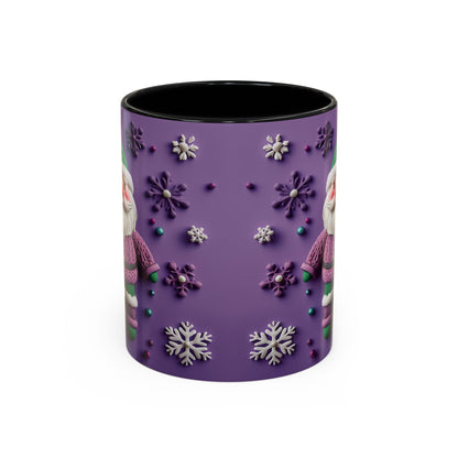 Purple Santa Snowflake Mug | Accent Coffee Mug