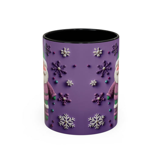 Purple Santa Snowflake Mug | Accent Coffee Mug