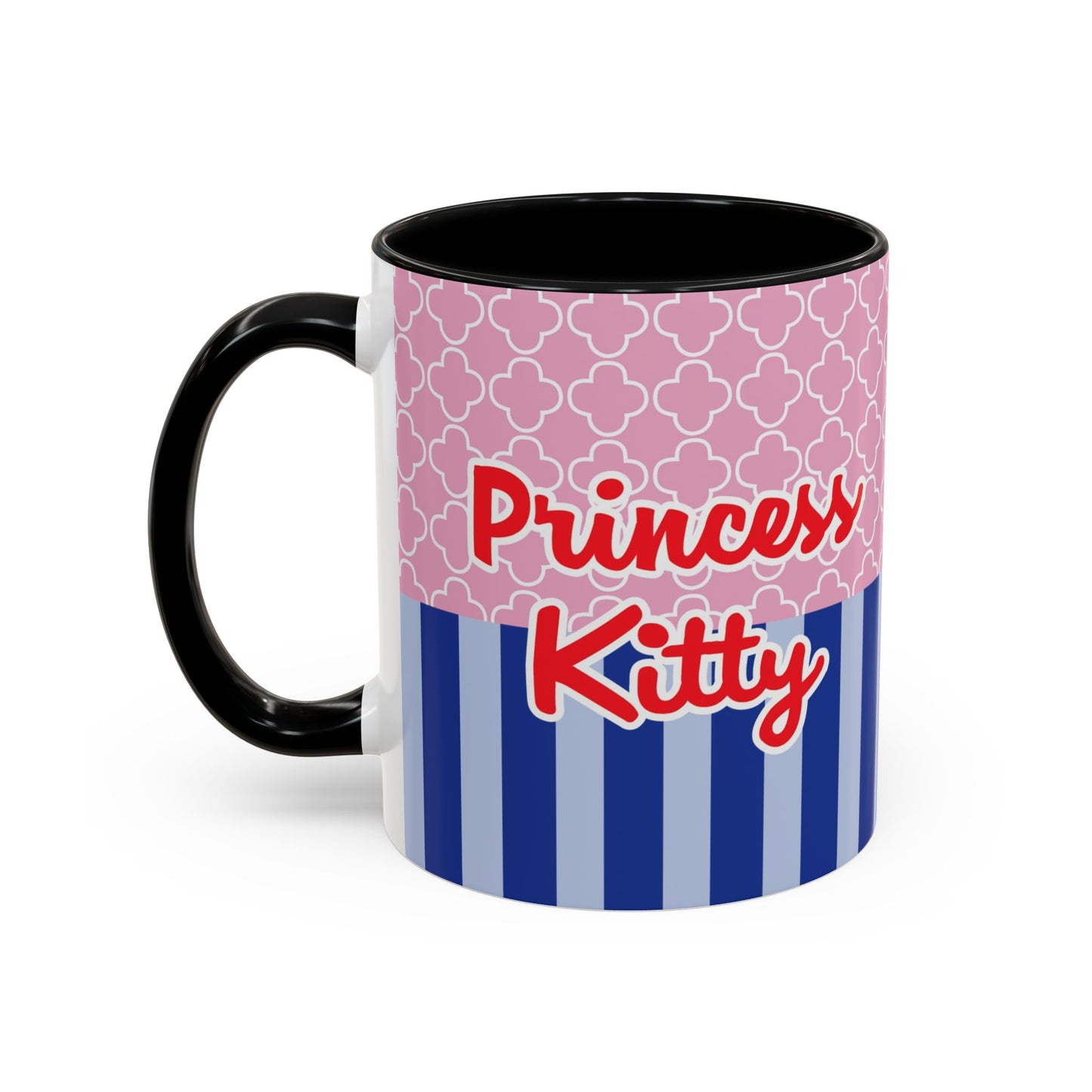 Princess Kitty Hello Kitty Accent Coffee Mug | Cute Pink & Blue 11/15oz