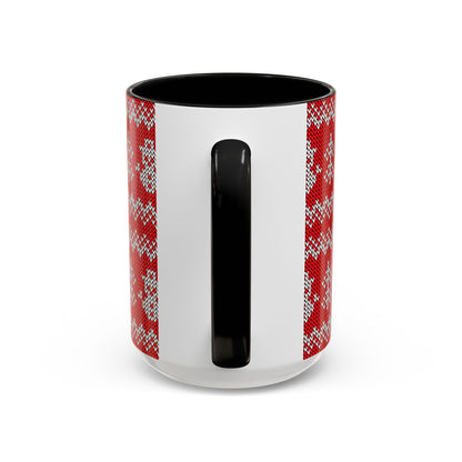 Snowman Knit Pattern Accent Mug | Christmas Holiday Coffee Cup