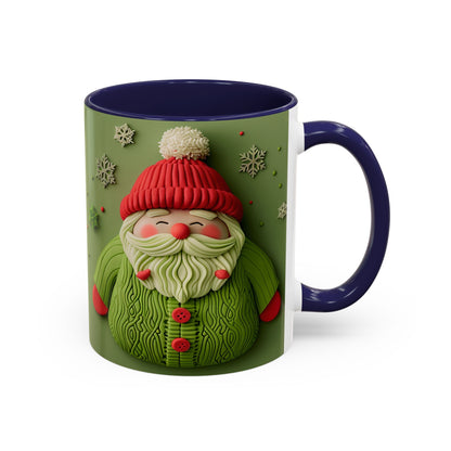 Green Knit Santa Mug | Accent Coffee Mug