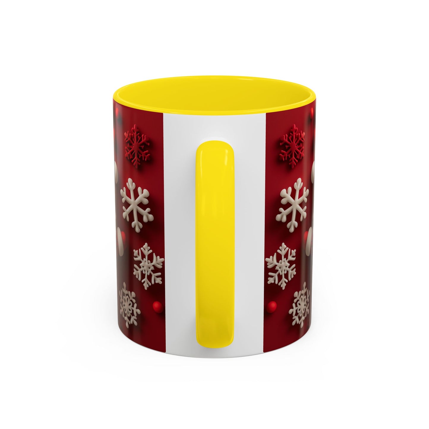 Santa Claus Pattern Mug | Red Snowflakes Christmas Coffee Cup