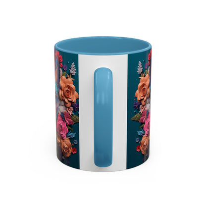 Floral French Bulldog Accent Coffee Mug - Colorful Dog Art 11/15oz