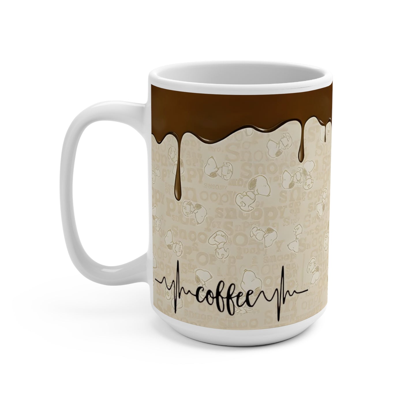 Snoopy Chocolate Drip Mug | Peanuts Coffee Cup 15oz