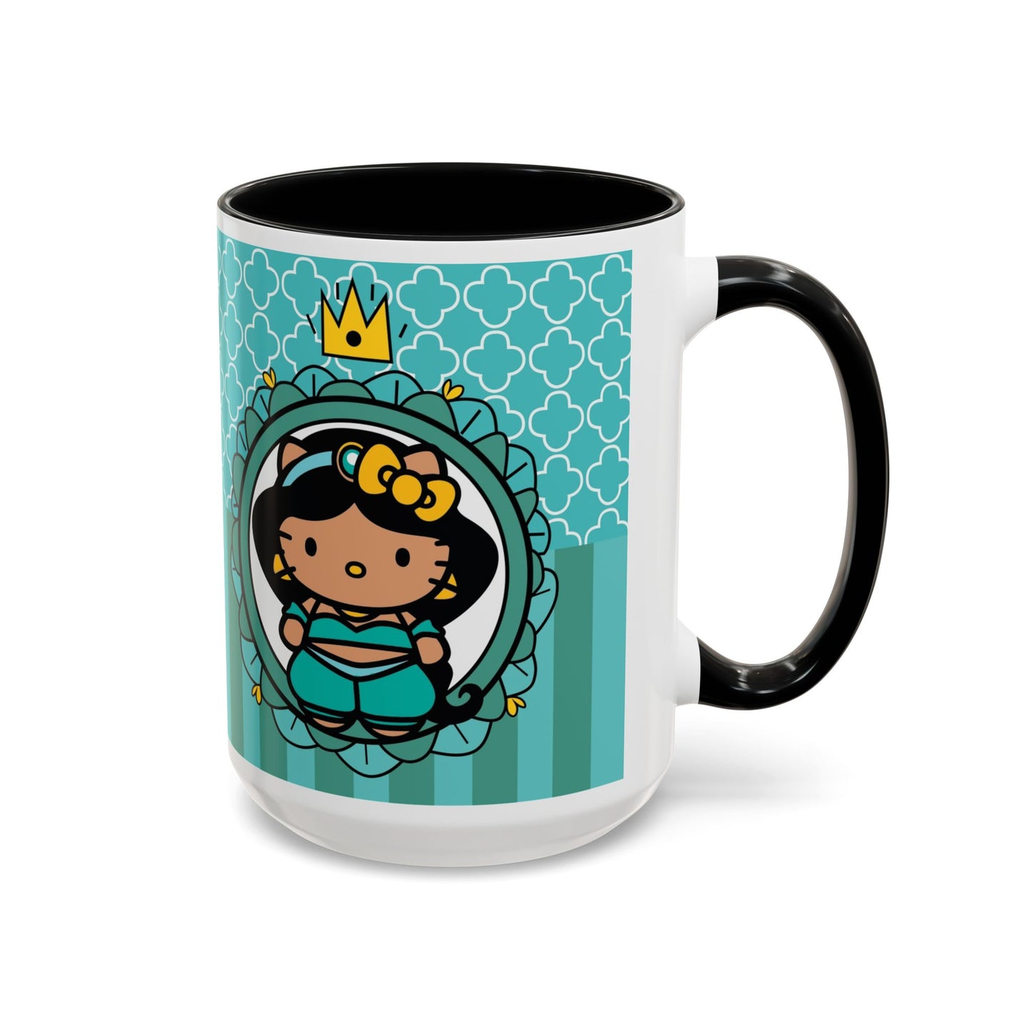 Princess Girl Cartoon Teal Accent Coffee Mug | 11oz 15oz