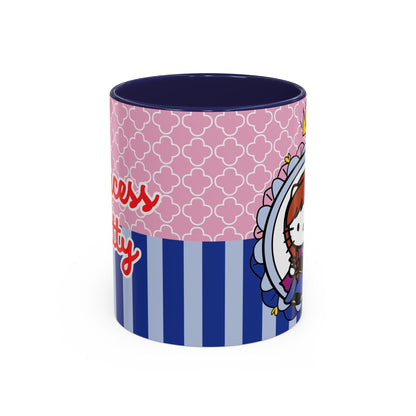 Princess Kitty Hello Kitty Accent Coffee Mug | Cute Pink & Blue 11/15oz