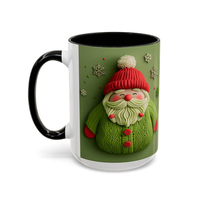 Green Knit Santa Mug | Accent Coffee Mug