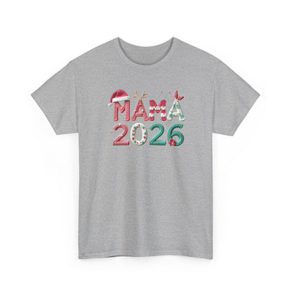 Mama 2026 Christmas Tee Festive Mama Pregnancy Announcement Shirt