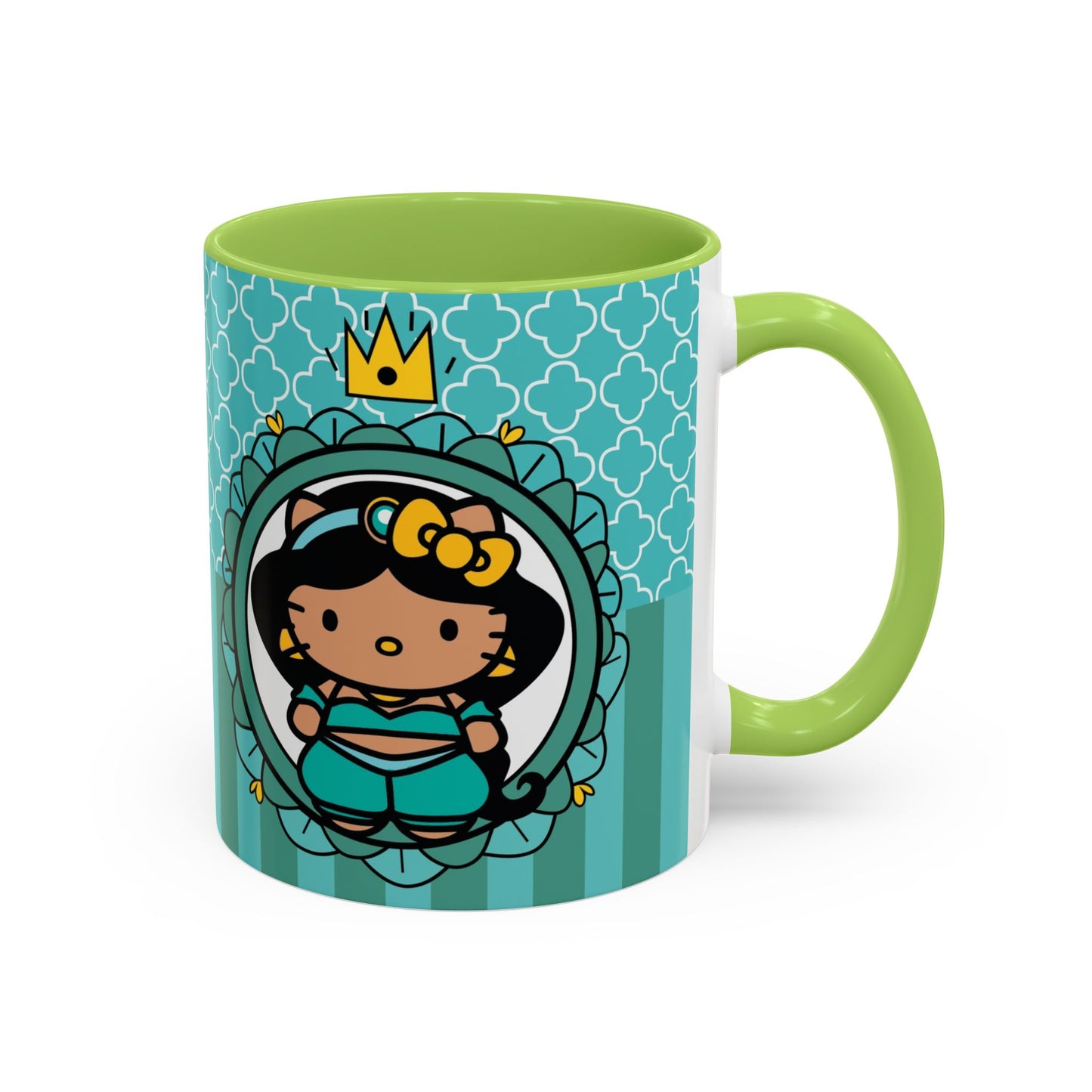 Princess Girl Cartoon Teal Accent Coffee Mug | 11oz 15oz