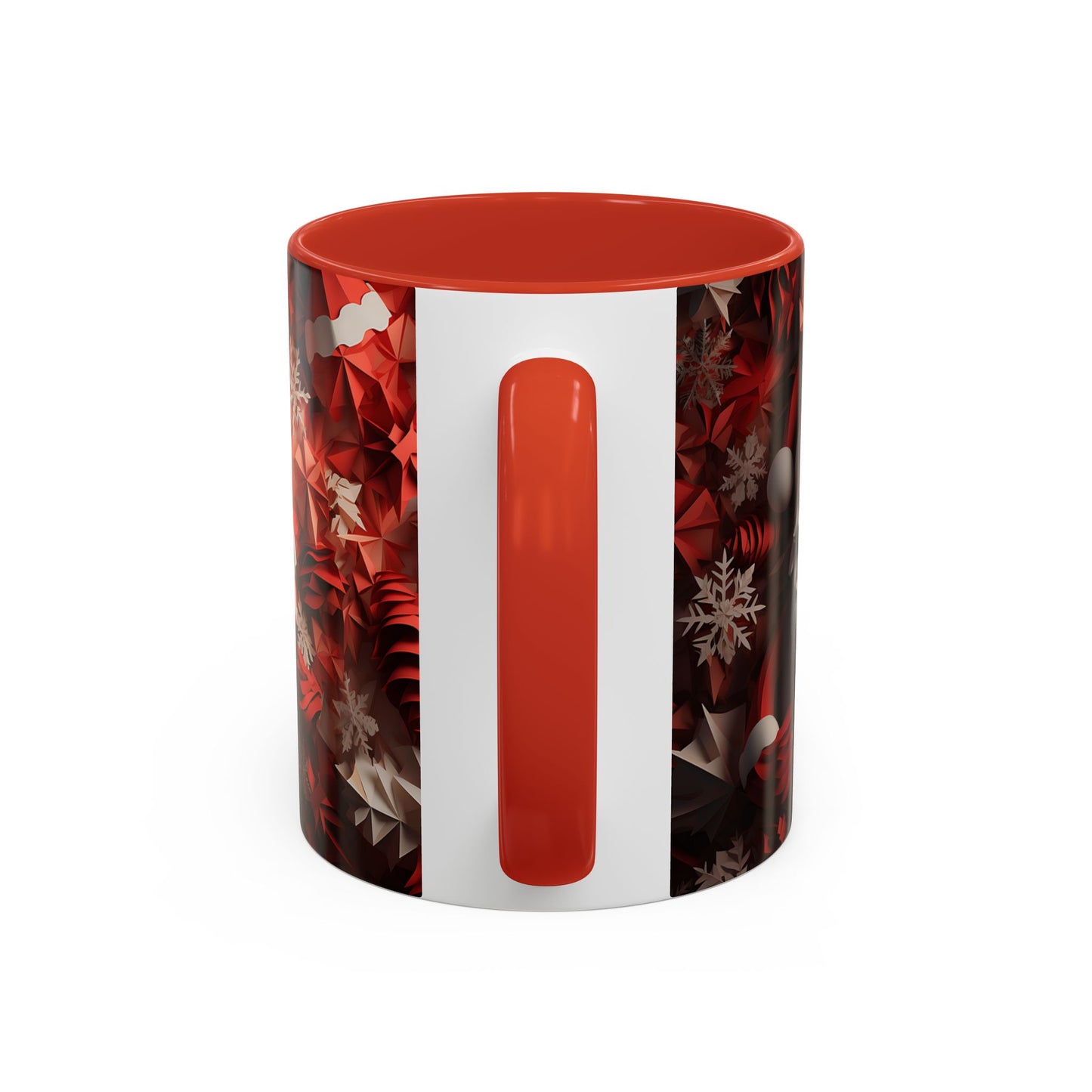 Santa Claus Mug | Christmas Santa Coffee Mug, Red Snowflake Holiday Ceramic